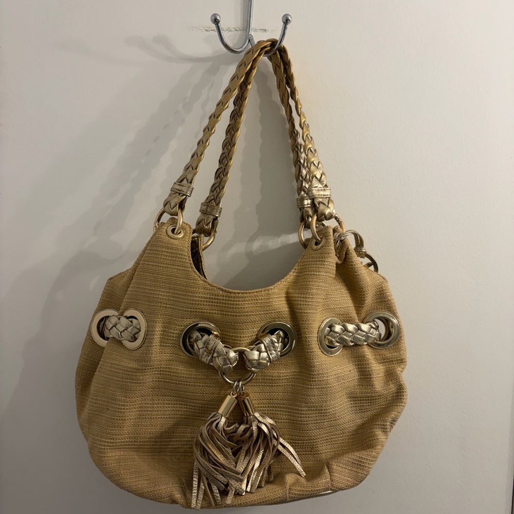 Michael Kors Tan Braided Shoulder Bag